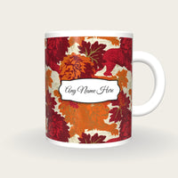Embroidery Lions Rampant Name Mug, front with the name label