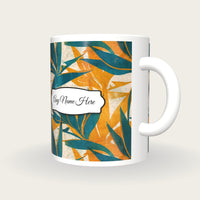 Risograph Birds Of Paradise Name Mug 3, three-quarter view