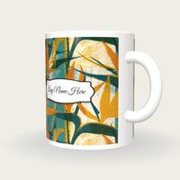 Risograph Birds Of Paradise Name Mug 2, three-quarter view