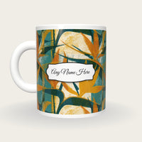 Risograph Birds Of Paradise Name Mug 2, back with the second name label