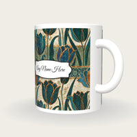 Mughal Tulips Name Mug, three-quarter view
