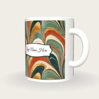 Paper Marbling Adobe Abstract Name Mug, three-quarter view