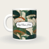 Pop Art Boletus Name Mug, back with the second name label