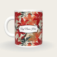 Infrared Lily Name Mug, back with the second name label