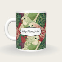 Ukiyo-e Budgerigars Name Mug 3, back with the second name label