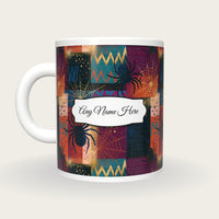 Memphis Spider Web Name Mug 2, back with the second name label