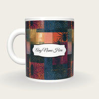 Memphis Spider Web Name Mug, back with the second name label