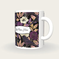 Oil Pastel Starlings Name Mug, three-quarter view