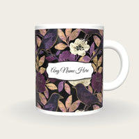 Oil Pastel Starlings Name Mug, front with the name label