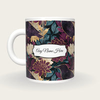 Oil Pastel Starlings Name Mug 2, back with the second name label