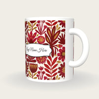 Mexican Folk Cherry Abstract Name Mug 4, three-quarter view