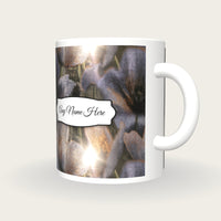 Pointillism Poppy Name Mug, three-quarter view