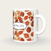 Blueprint Birch Twigs Name Mug, three-quarter view