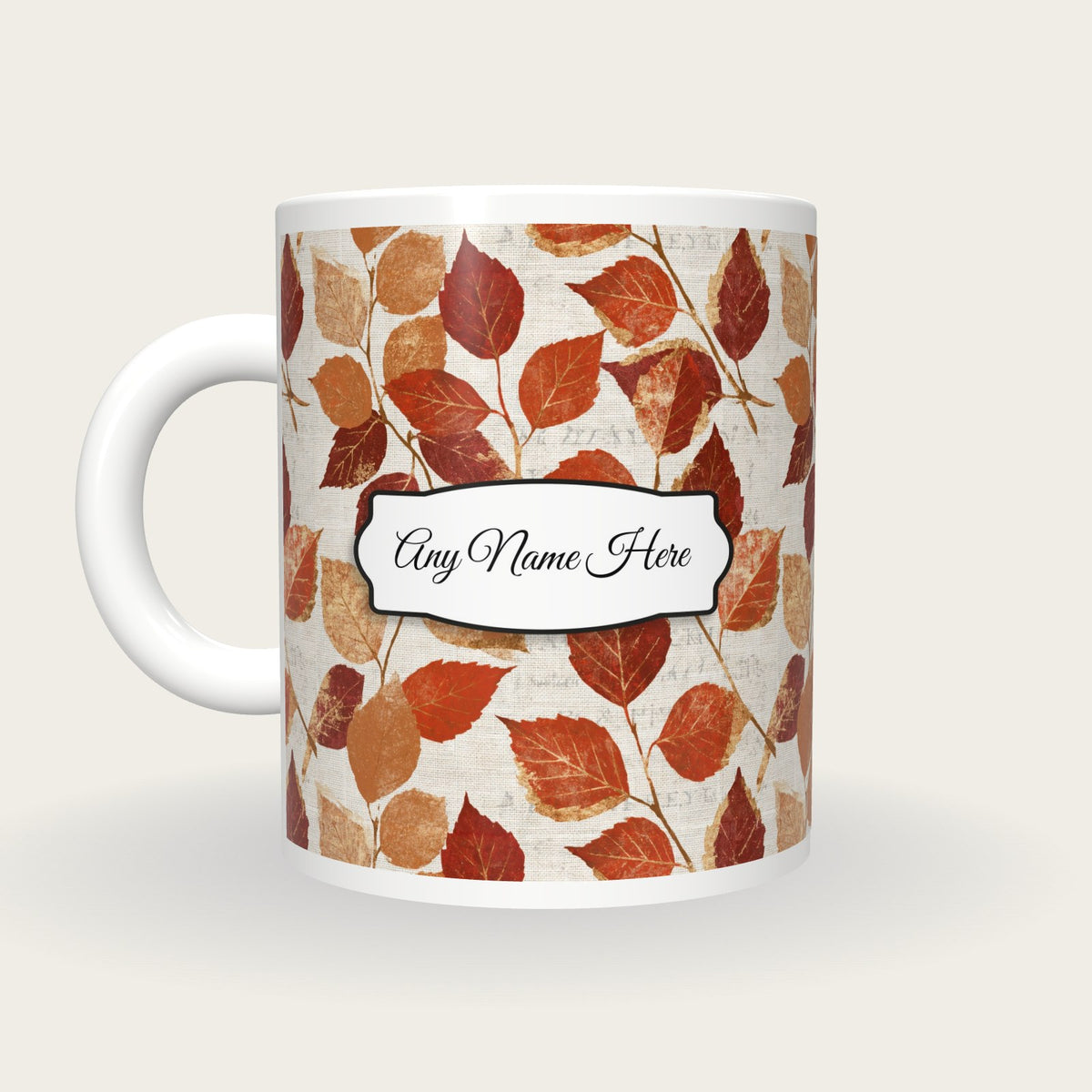 Blueprint Birch Twigs Name Mug, back with the second name label