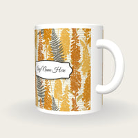 Blueprint Foxgloves Name Mug 2, three-quarter view