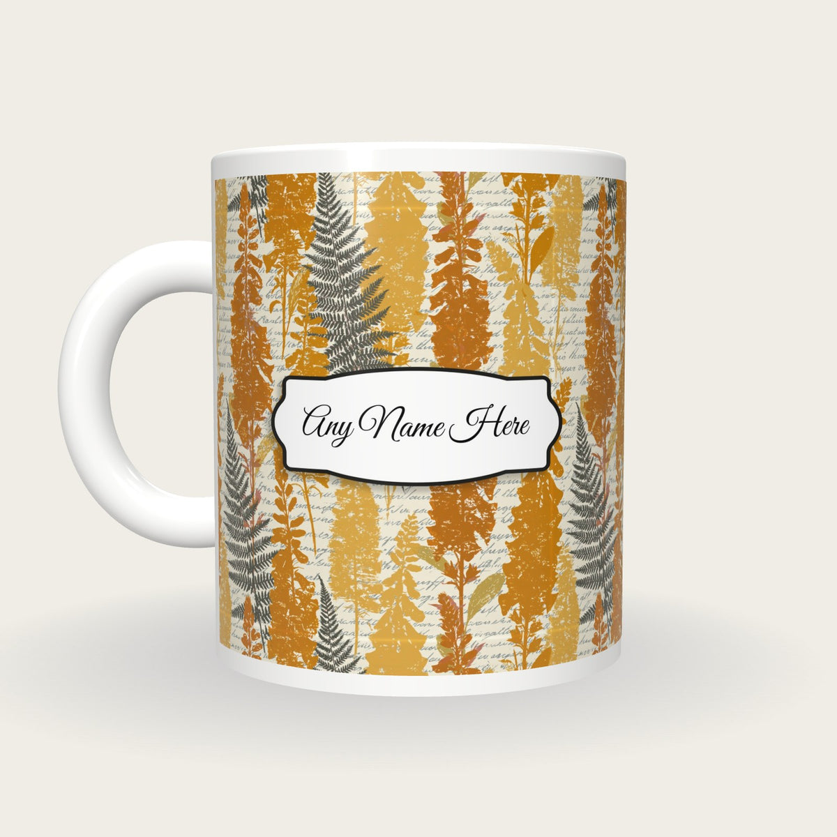 Blueprint Foxgloves Name Mug 2, back with the second name label