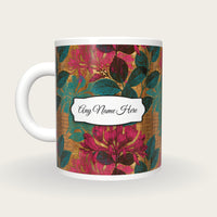 Pyrography Honeysuckle Name Mug 2, back with the second name label