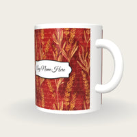 Pyrography Lavender Abstract Name Mug 2, three-quarter view