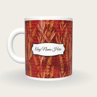 Pyrography Lavender Abstract Name Mug 2, back with the second name label