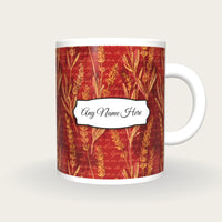 Pyrography Lavender Abstract Name Mug 2, front with the name label