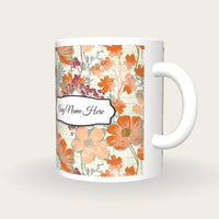 Screenprint Wildflowers Name Mug 2, three-quarter view