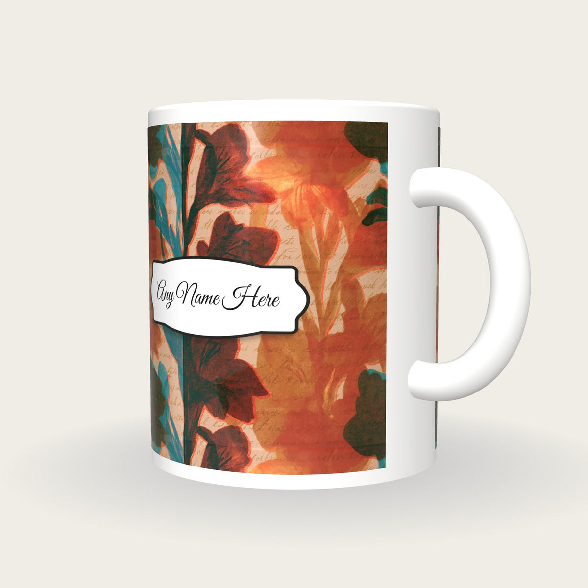 Infrared Gladioli Name Mug 2, three-quarter view