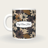 Scratchboard Daisy Name Mug, back with the second name label