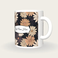 Scratchboard Daisy Name Mug 2, three-quarter view