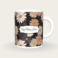 Scratchboard Daisy Name Mug 2, front with the name label