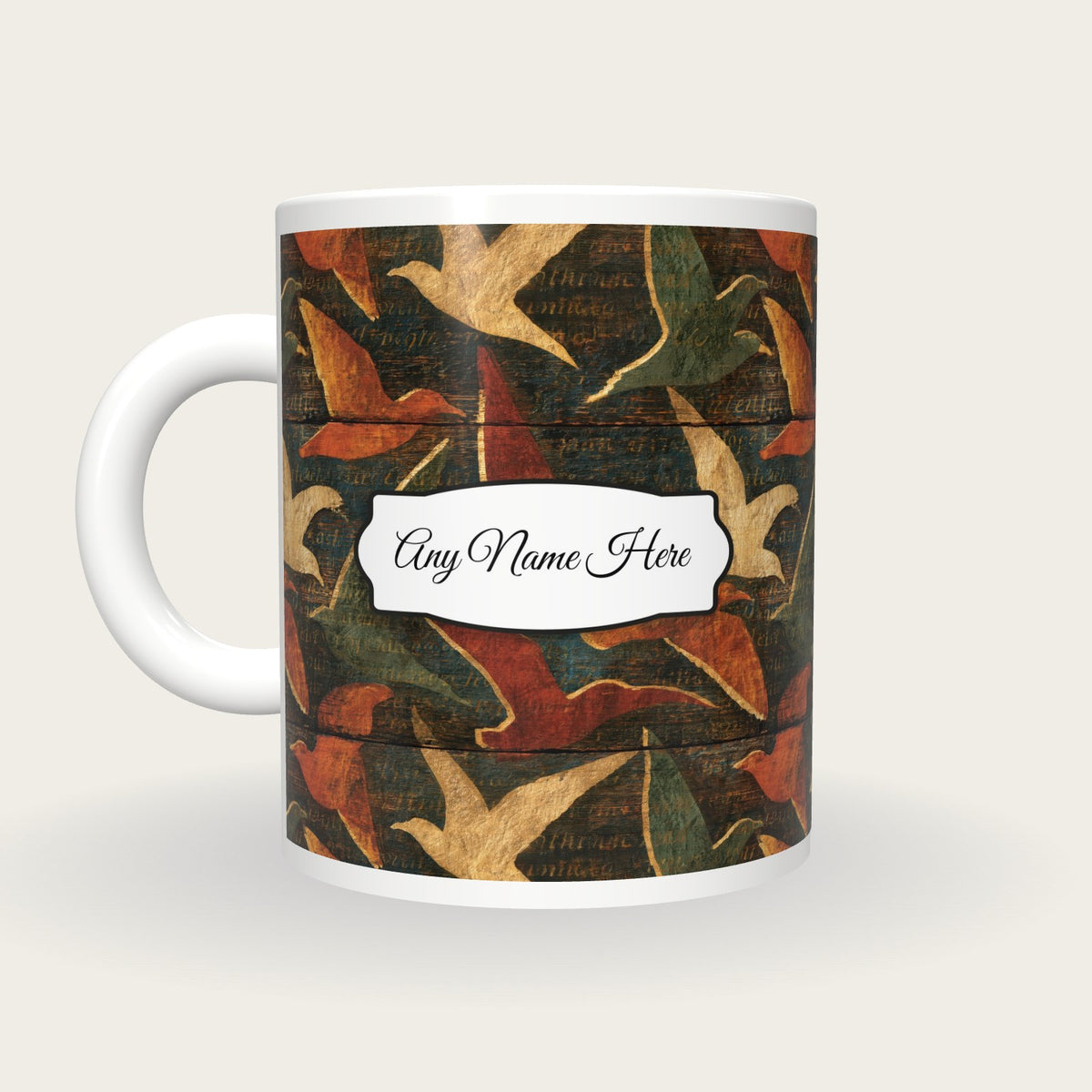 Pyrography Gulls Name Mug 2, back with the second name label
