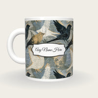 Risograph Lovebirds Name Mug, back with the second name label
