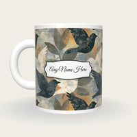 Risograph Lovebirds Name Mug 2, back with the second name label