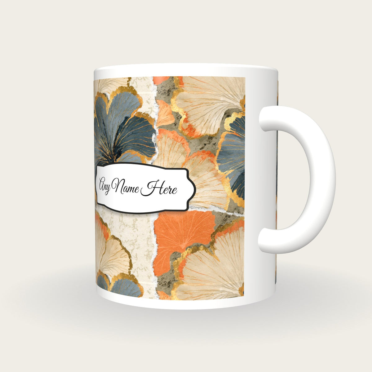 Torn Paper Jelly Fungi Name Mug, three-quarter view
