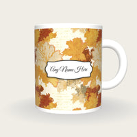 Blueprint Moss Abstract Name Mug, front with the name label