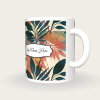 Naturalist Coral Abstract Name Mug, three-quarter view