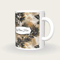 Naturalist Moss Abstract Name Mug, three-quarter view