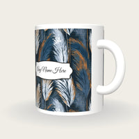 Screenprint Pampas Grass Name Mug, three-quarter view