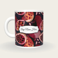 Screenprint Passion Fruit Name Mug, back with the second name label