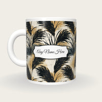 Woodcut Pampas Grass Name Mug 4, back with the second name label