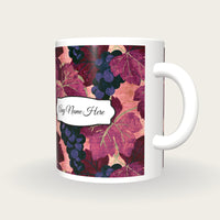 Screenprint Grapes Name Mug, three-quarter view