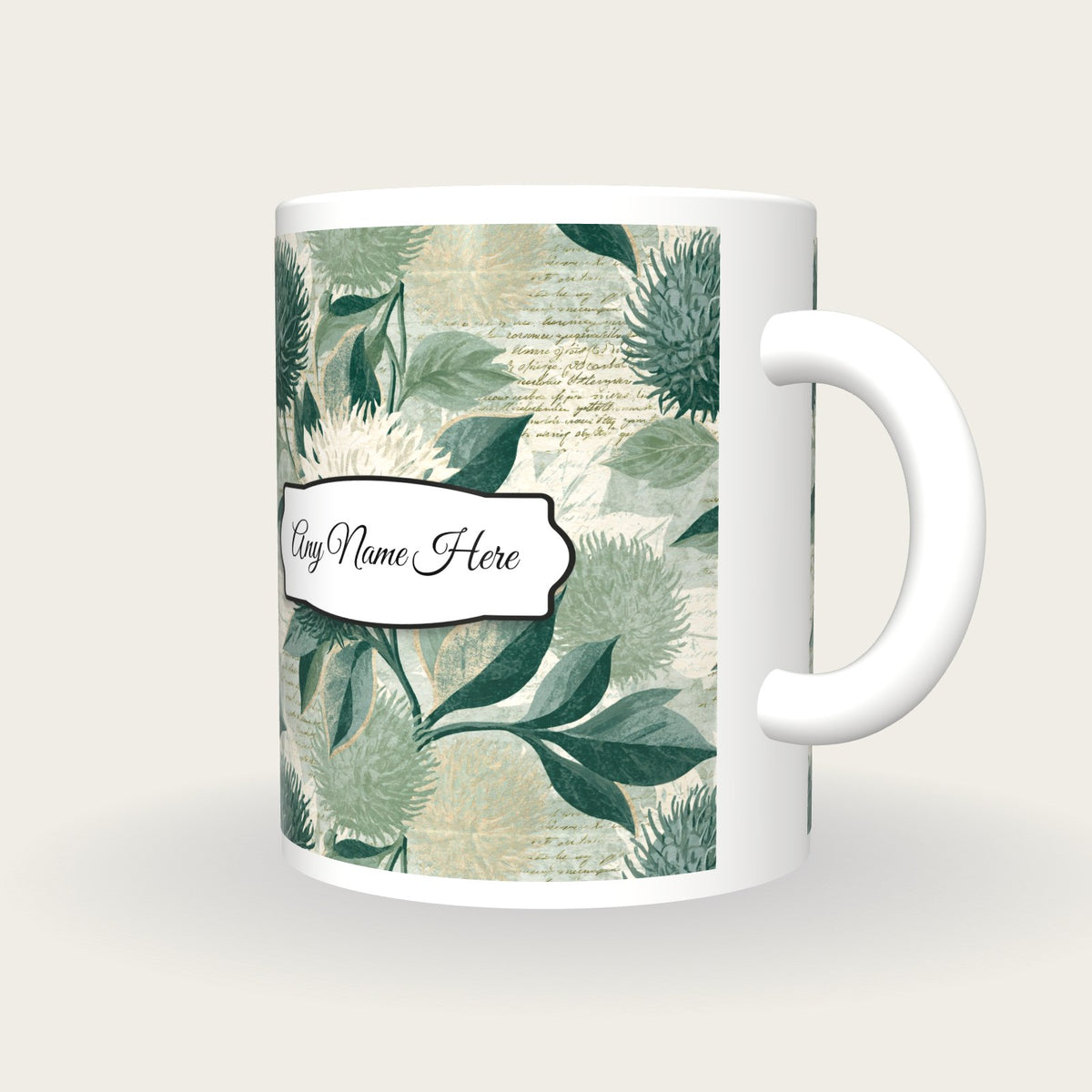Naturalist Rambutan Name Mug, three-quarter view