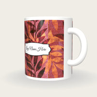 Layered Olive Branches Name Mug, three-quarter view