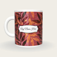 Layered Olive Branches Name Mug, back with the second name label