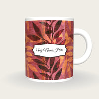 Layered Olive Branches Name Mug, front with the name label