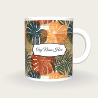 Risograph Philodendron Name Mug 2, front with the name label