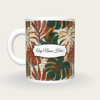 Risograph Philodendron Name Mug, back with the second name label