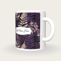 Blueprint Fern Abstract Name Mug, three-quarter view