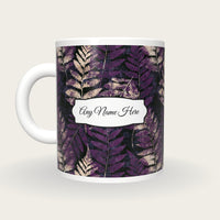 Blueprint Fern Abstract Name Mug, back with the second name label