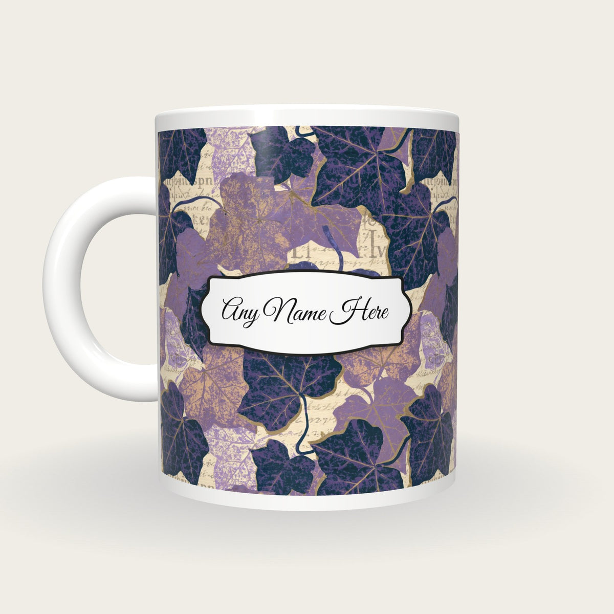 Blueprint Ivy Name Mug, back with the second name label