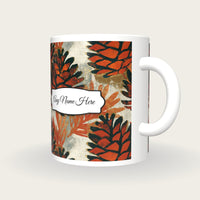 Lithograph Pine Cones Name Mug, three-quarter view